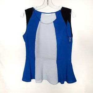 NY & Co Colorblock Sleeveless Peplum Top